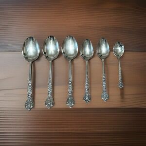 Vintage Versailles MSI Stainless Flatware  Spoons MCM Floral Lot Of 6